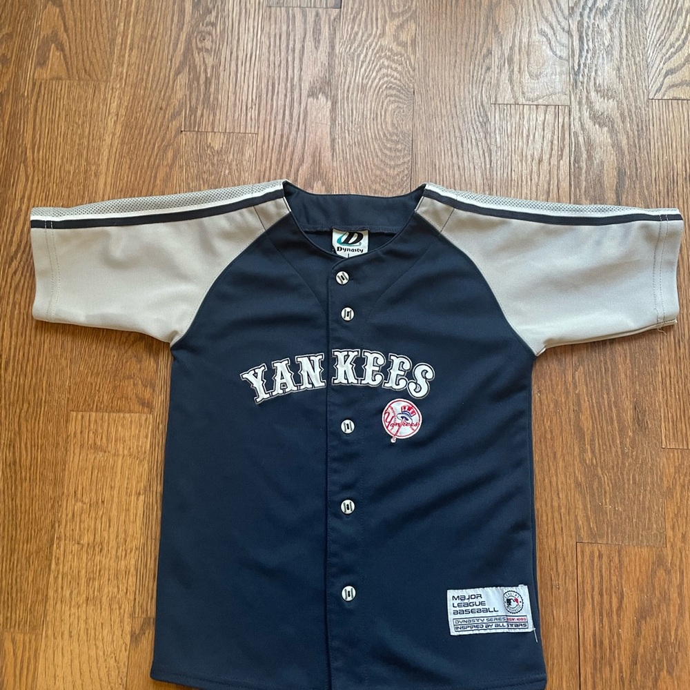 Kids Yankees Baseball Jersey - Navy and Gray